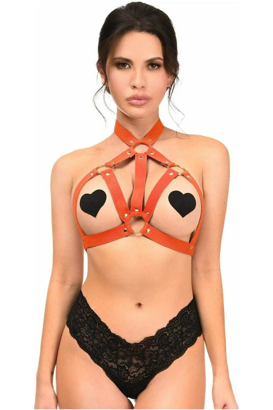 Daisy Corsets BOXED Red Stretchy Body Harness w/Gold Hardware - Daisy Corsets - Flyclothing LLC