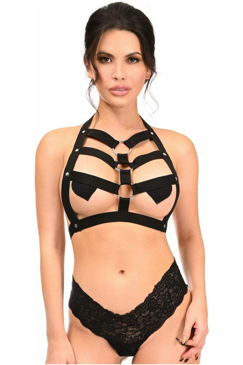 Daisy Corsets BOXED Black Stretchy Body Harness w/Silver Hardware - Daisy Corsets - Flyclothing LLC