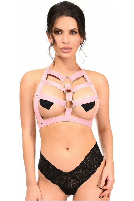 Daisy Corsets BOXED Lt Pink Stretchy Body Harness w/Silver Hardware - Daisy Corsets - Flyclothing LLC