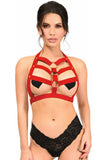 Daisy Corsets BOXED Dark Red Stretchy Body Harness w/Gold Hardware - Daisy Corsets - Flyclothing LLC