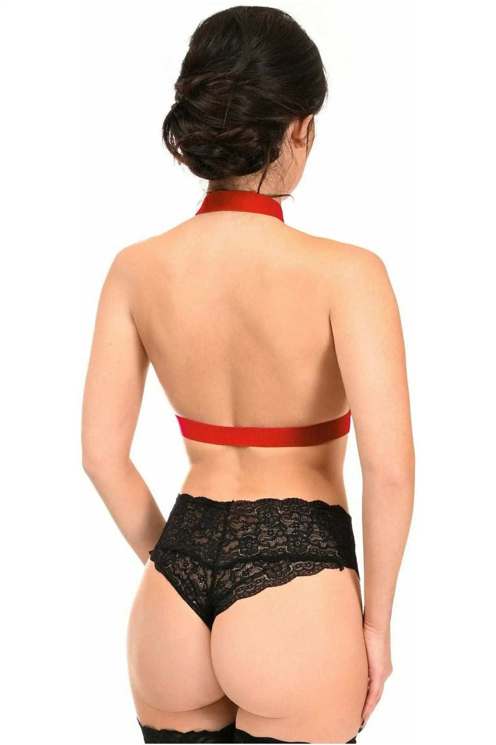 Daisy Corsets BOXED Dark Red Stretchy Body Harness w/Gold Hardware - Daisy Corsets - Flyclothing LLC