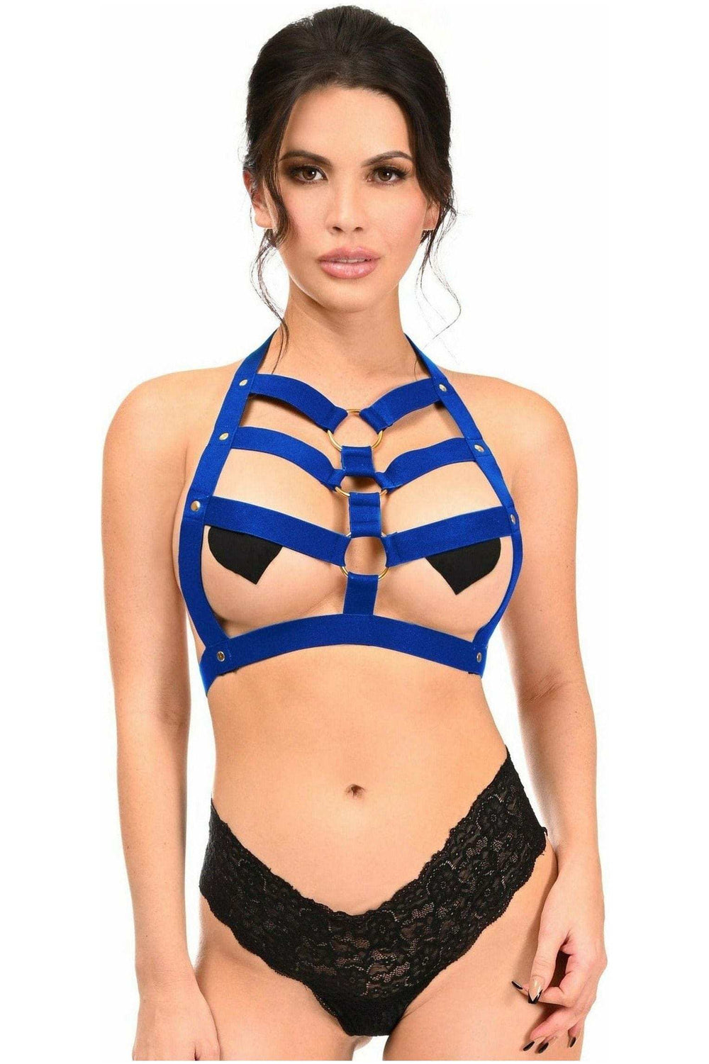 Daisy Corsets BOXED Royal Blue Stretchy Body Harness w/Gold Hardware - Daisy Corsets - Flyclothing LLC
