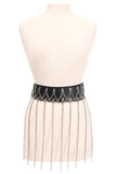 Daisy Corsets Black Faux Leather & Silver Chain Fringe Skirt - Daisy Corsets - Flyclothing LLC