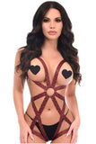 Daisy Corsets BOXED Red Plaid Stretchy Body Harness Bodysuit w/Silver Hardware - Daisy Corsets - Flyclothing LLC