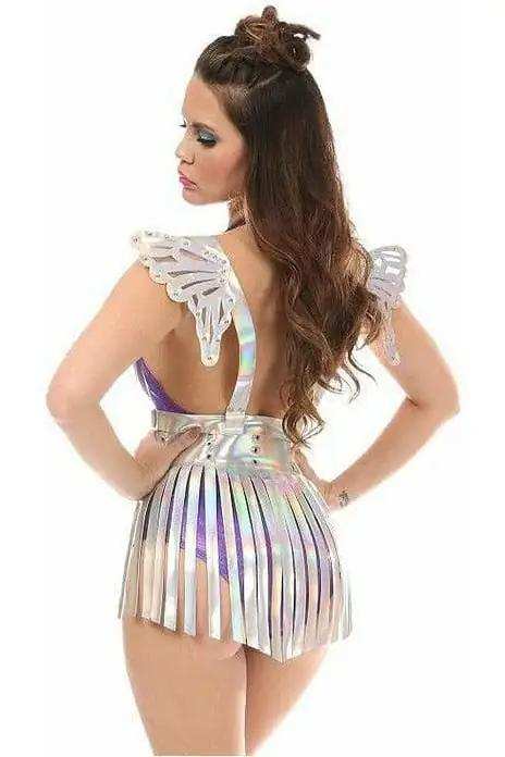Daisy Corsets Silver Hologram Fringe Mini Skirt - Daisy Corsets - Flyclothing LLC