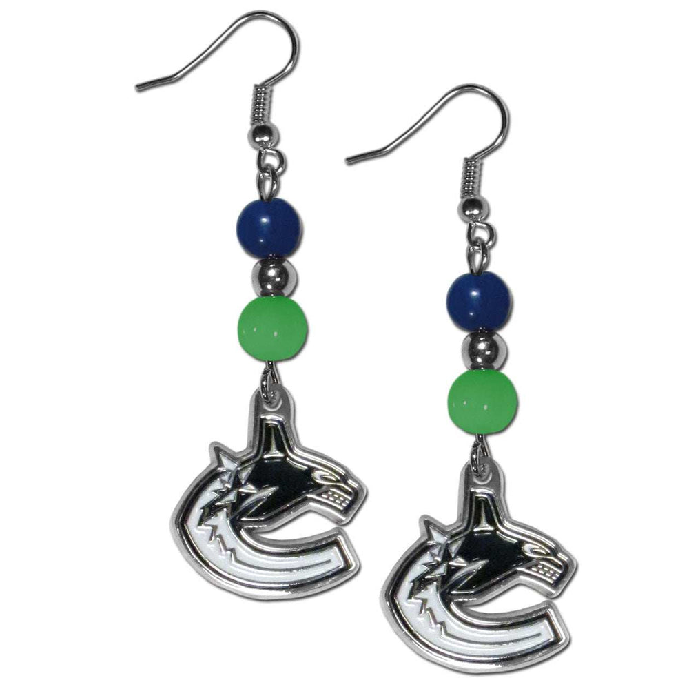 Vancouver Canucks Fan Bead Dangle Earrings - Vancouver Canucks - Flyclothing LLC