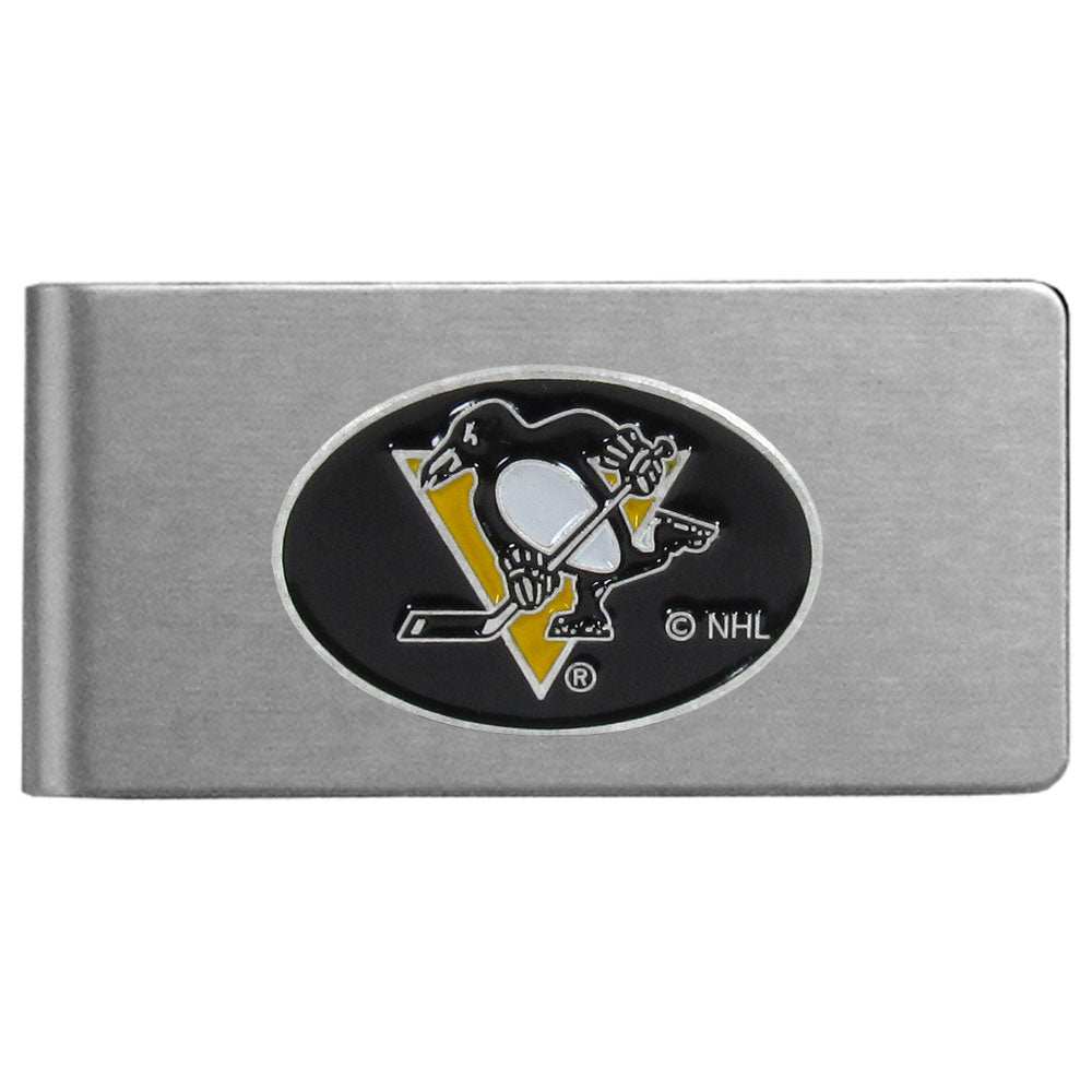 Pittsburgh Penguins Brushed Metal Money Clip - Pittsburgh Penguins - Flyclothing LLC