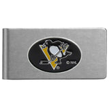 Pittsburgh Penguins Brushed Metal Money Clip - Pittsburgh Penguins - Flyclothing LLC