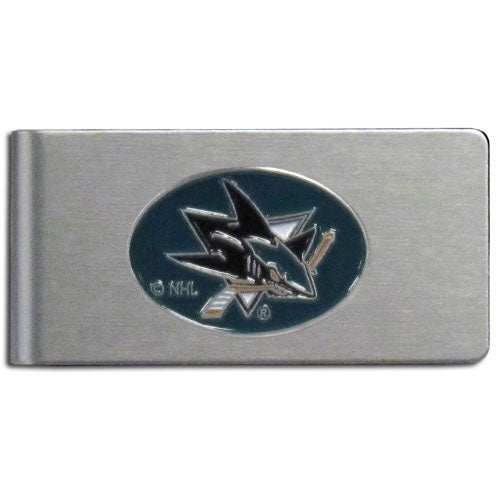 San Jose Sharks Brushed Metal Money Clip - San Jose Sharks - Flyclothing LLC