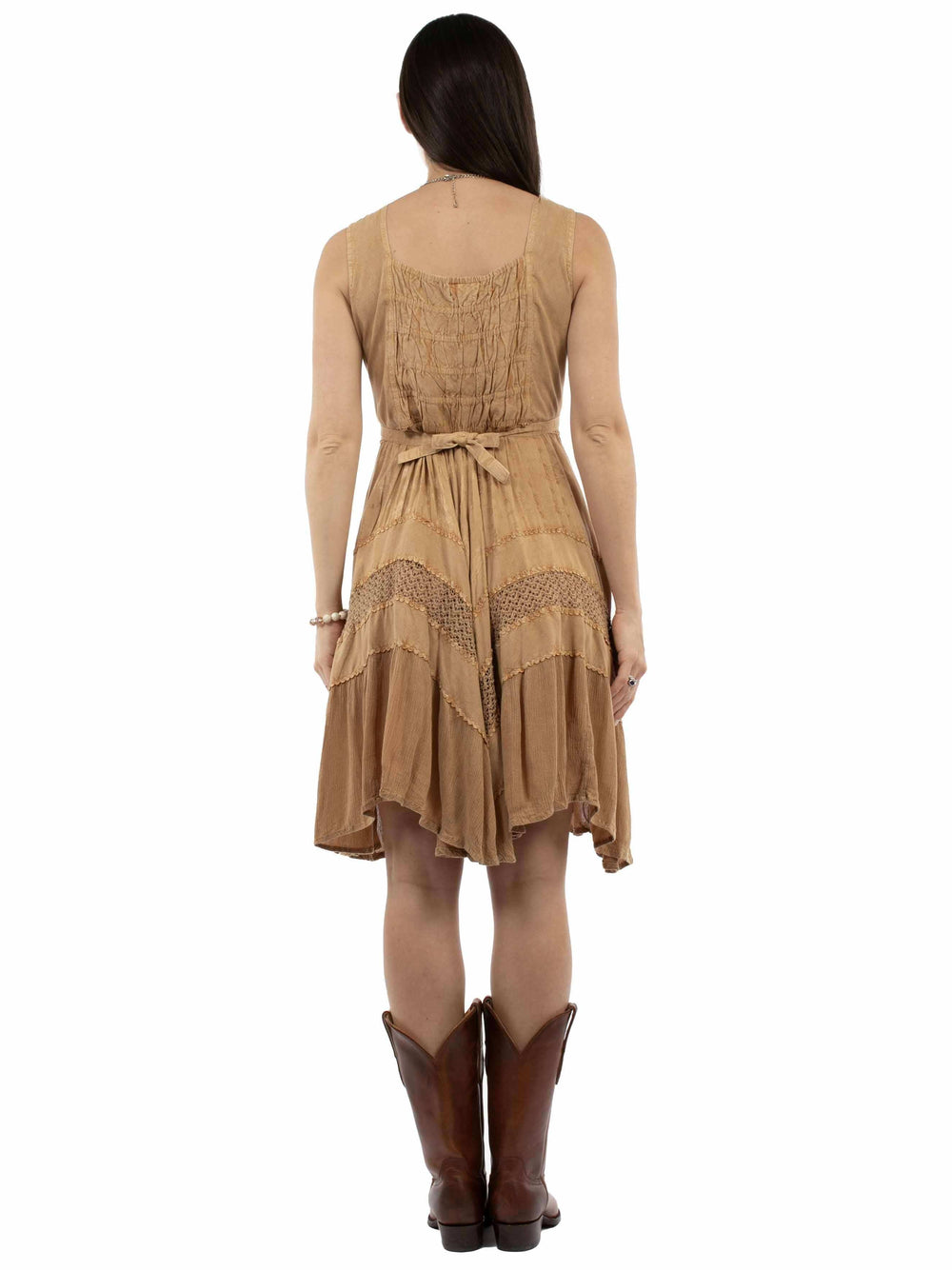 Honey creek Beige 100% rayon Short tank dress - Scully Leather - Flyclothing LLC