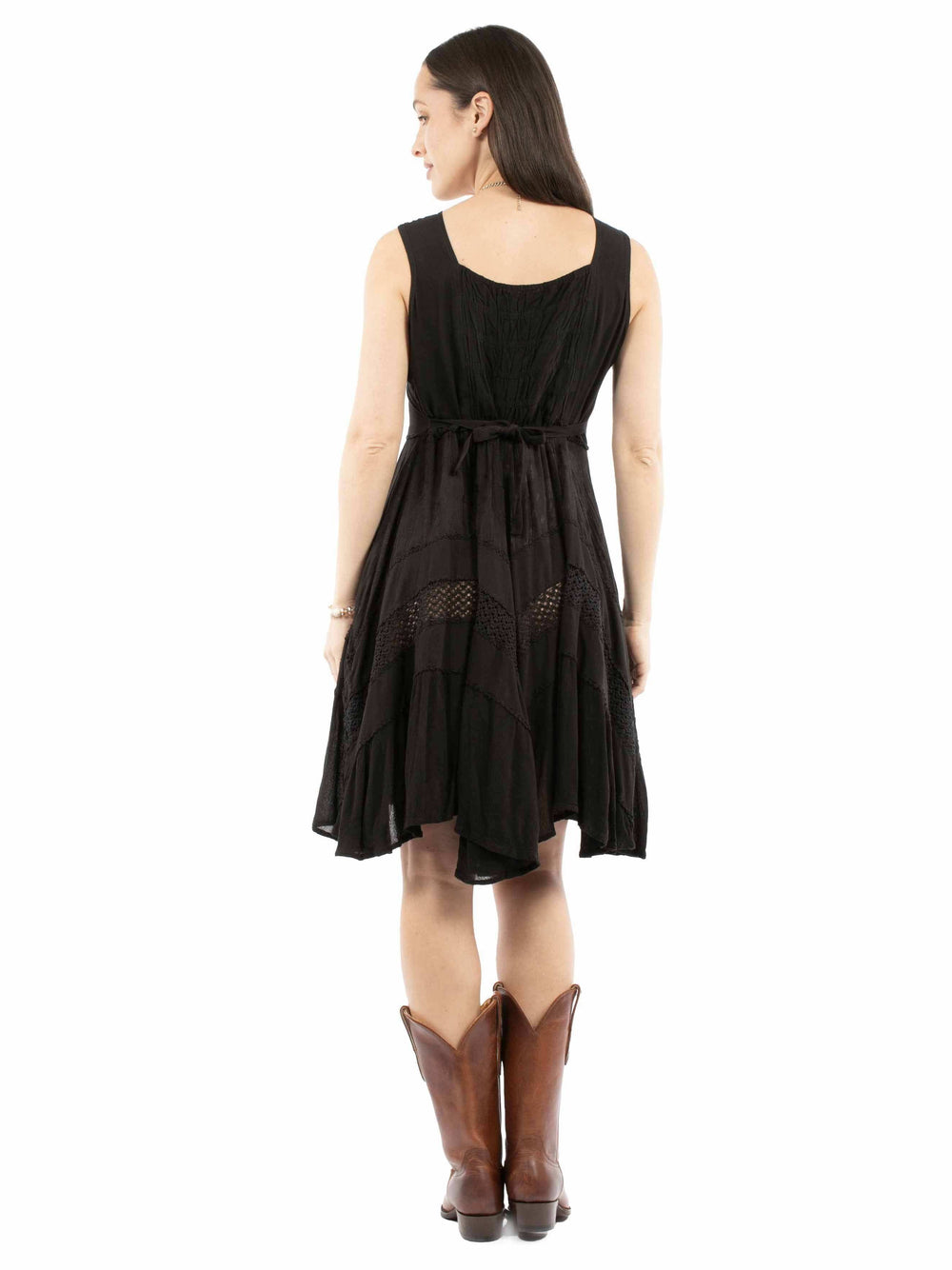 Honey creek Black 100% rayon Short tank dress - Scully Leather - Flyclothing LLC