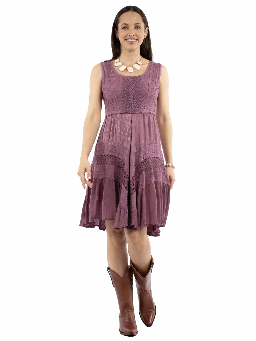 Honey creek Dusk 100% rayon Short tank dress - Scully Leather - Flyclothing LLC