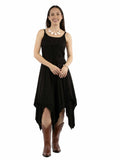 Honey Creek 100% rayon Black Emb.dress w/handkerchief bottom - Scully Leather - Flyclothing LLC