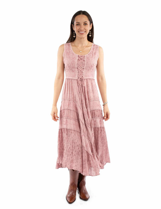 honey creek dusty pink 100% rayon lace front dress - Scully Leather - Flyclothing LLC