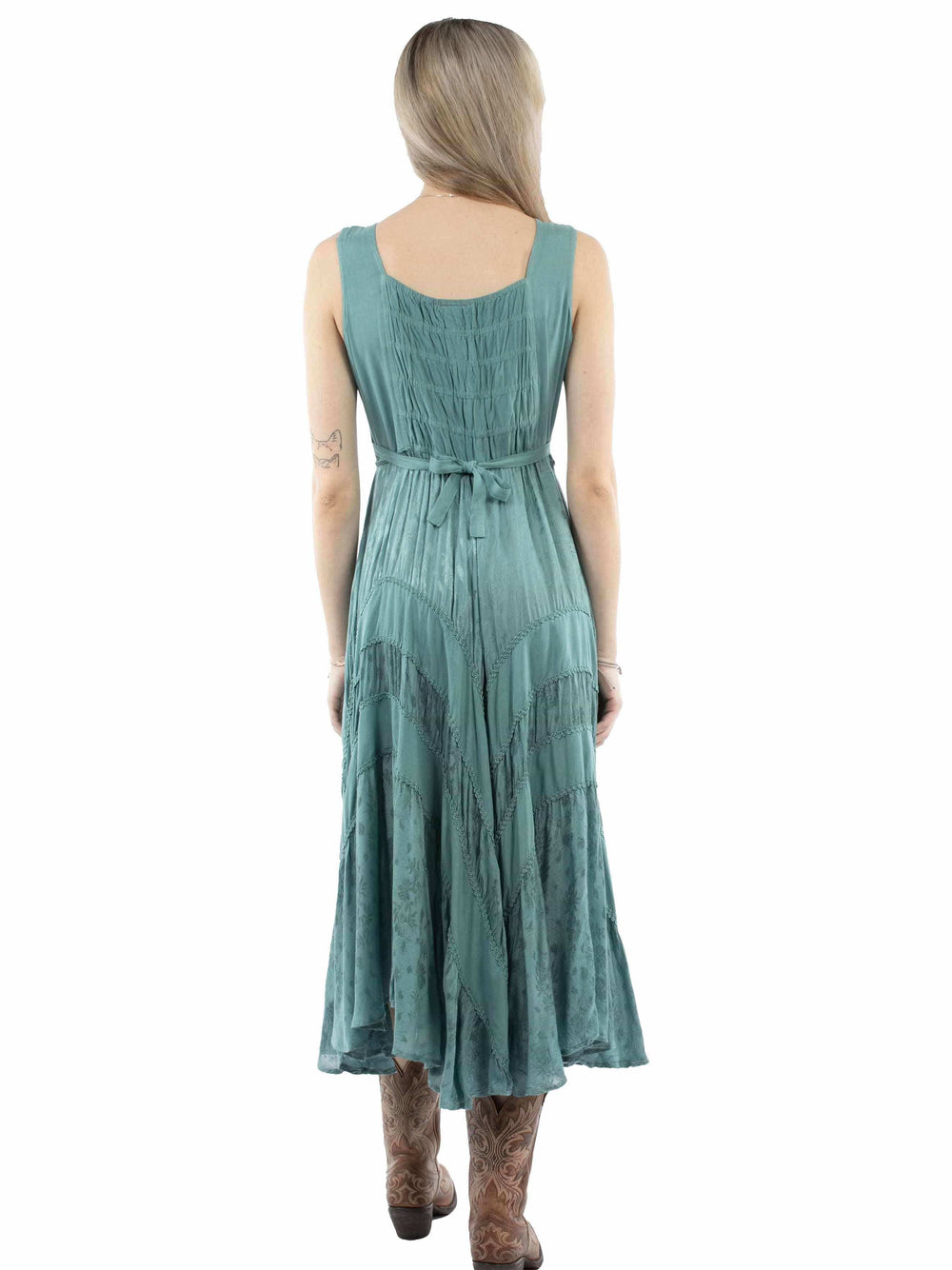 Honey Creek 100% rayon Teal Lace front dress - Scully Leather - Flyclothing LLC