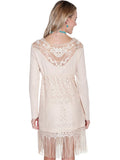 Honey creek natural lace/fringe dress w/knit sleeves - Scully Leather - Flyclothing LLC