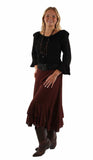 honey creek chocolate 100% rayon skirt with crochet band faux belt - Scully Leather - Flyclothing LLC