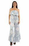 honey creek white bandana print jumpsuit ruffle top - Scully Leather - Flyclothing LLC