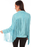 Honey creek turquoise ultra suede fringe jacket - Scully Leather - Flyclothing LLC