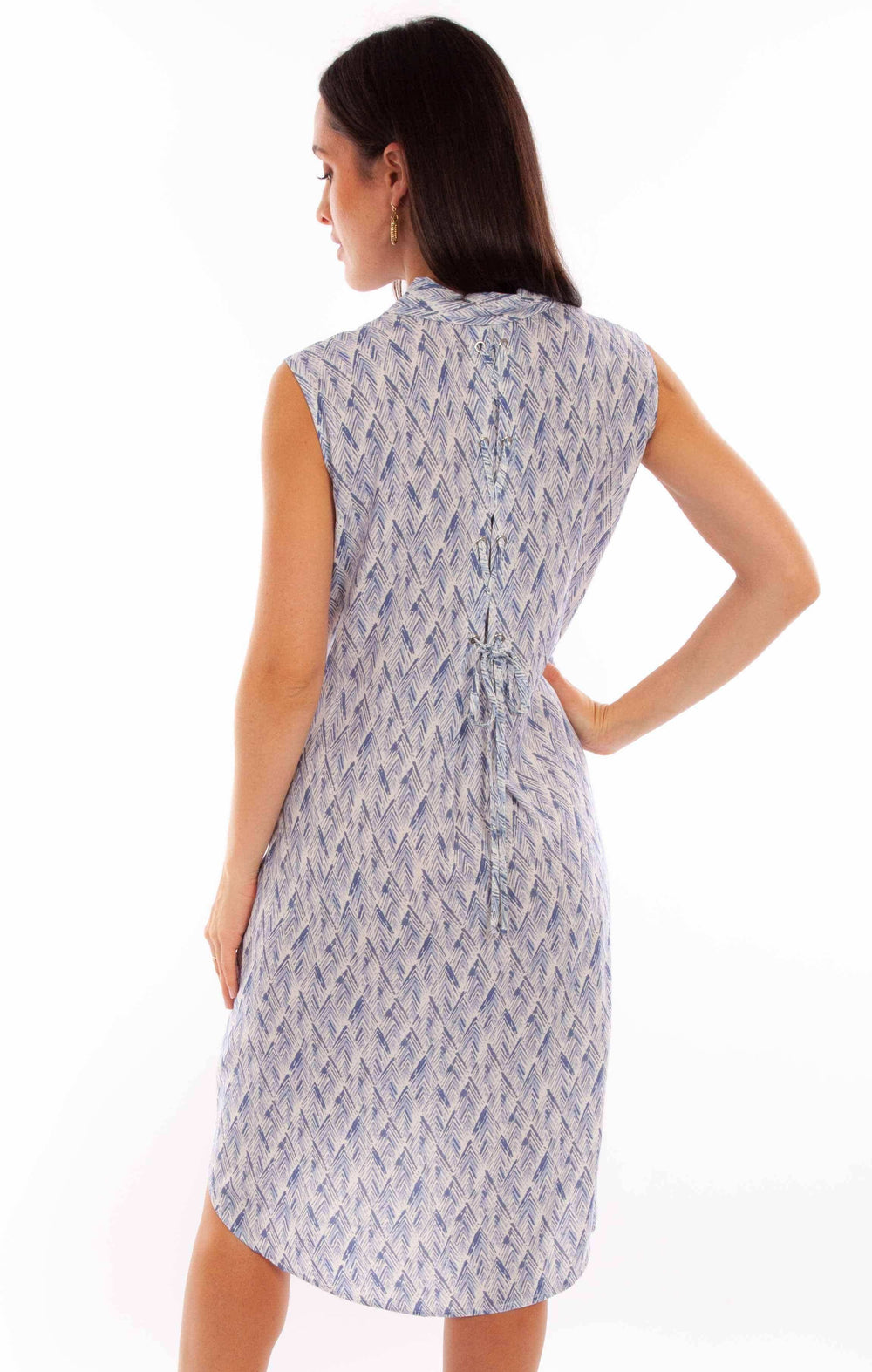 Honey creek blue lace up back dress - Scully Leather - Flyclothing LLC