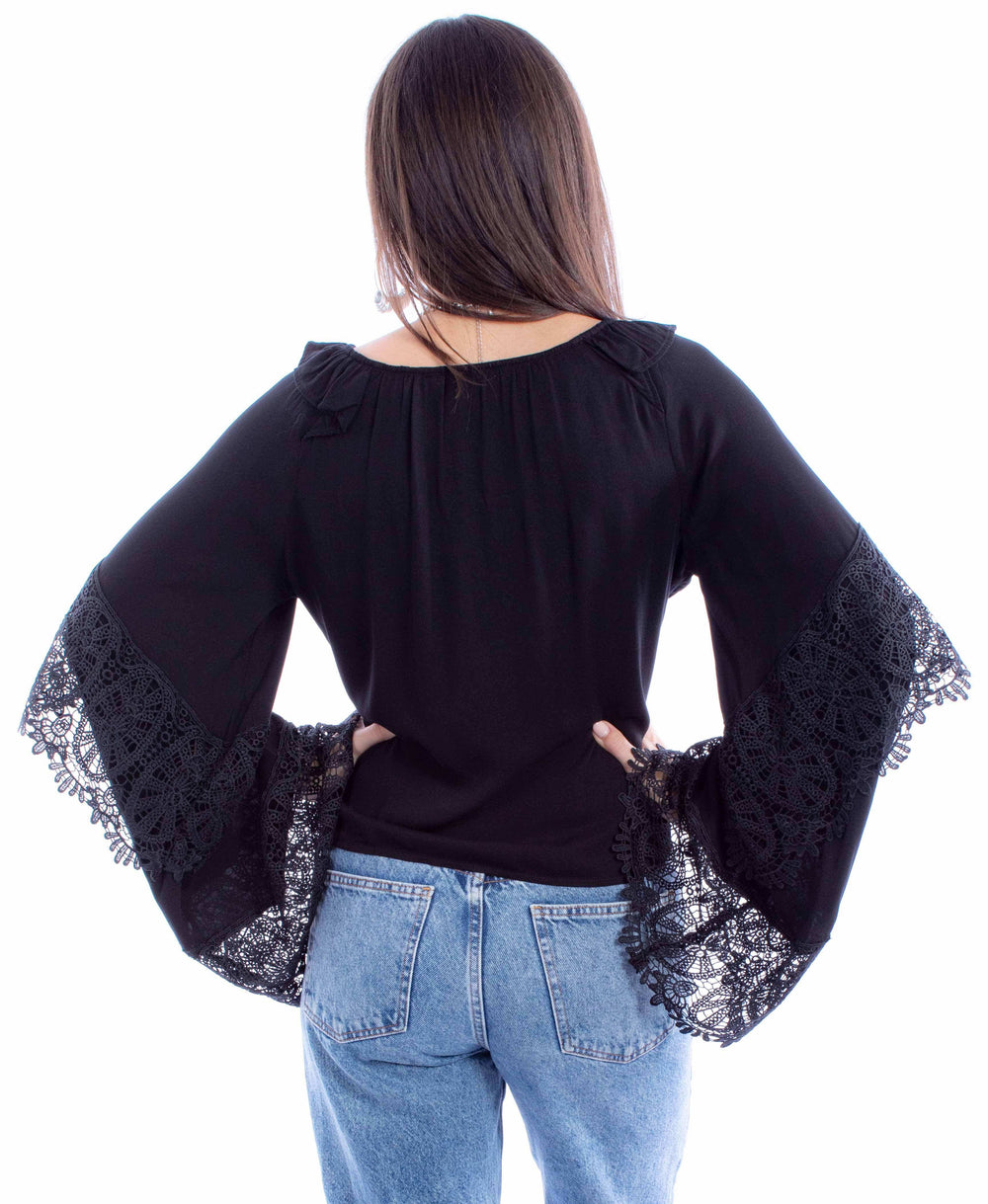 Scully Leather Honey Creek Crochet Bell Sleeve Top - Scully Leather - Flyclothing LLC