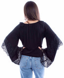 Scully Leather Honey Creek Crochet Bell Sleeve Top - Scully Leather - Flyclothing LLC