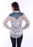 Scully Leather Honey Creek Print Blouse W/Back Fringe - Scully Leather - Flyclothing LLC