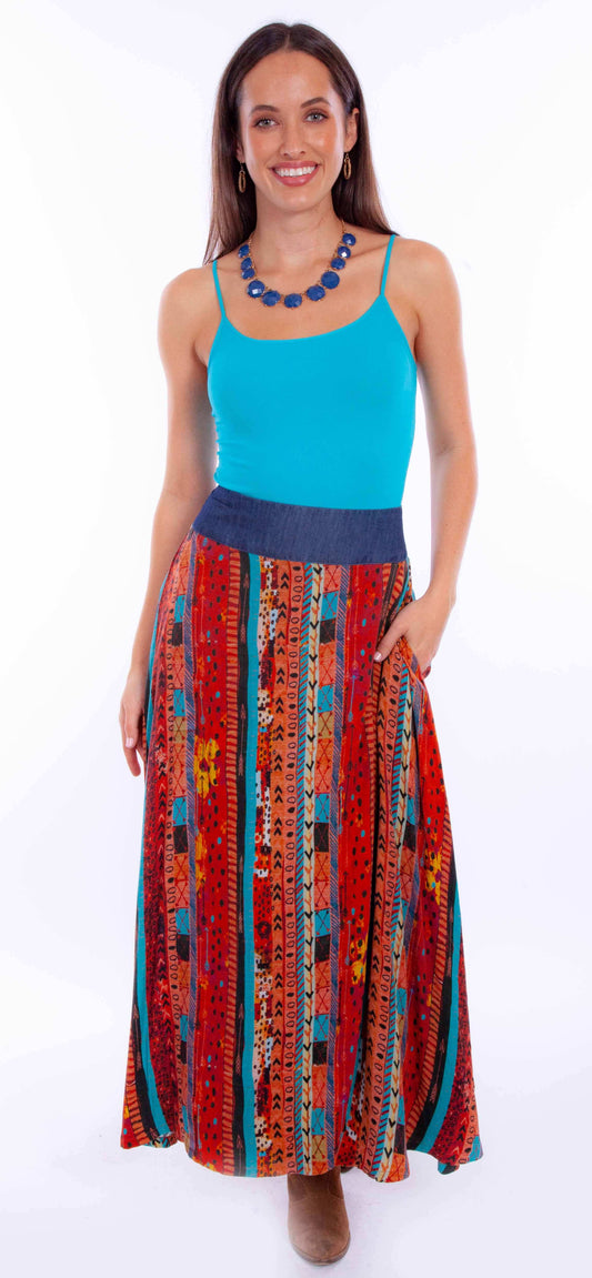 Scully Leather Honey Creek Wrap Skirt W/Denim Waist Band Tie - Scully Leather - Flyclothing LLC