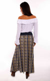 Honey creek purple wrap skirt w/denim waist band tie - Scully Leather - Flyclothing LLC