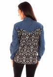 Scully Leather Womens Denim Western Button-Down Shirt - Scully Leather - Flyclothing LLC