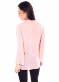 Scully Leather Blush Pullover V Neck Emb. L/S Blouse - Scully Leather - Flyclothing LLC