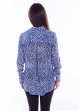 Honey creek blue blue zebra print blouse - Scully Leather - Flyclothing LLC