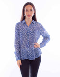 Honey creek blue blue zebra print blouse - Scully Leather - Flyclothing LLC