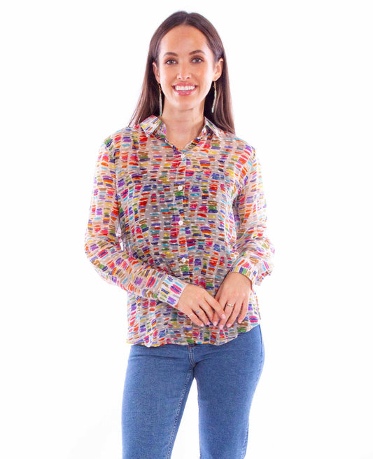 Honey creek multi button up collared blouse - Scully Leather - Flyclothing LLC