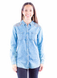 Scully Leather Honey Creek Acid Wash Blouse W/Emb Yokes - Scully Leather - Flyclothing LLC
