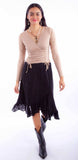 Scully Leather Black Lace Skirt W/Ruffle Bottom - Scully Leather - Flyclothing LLC