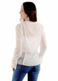 Honey creek white lace/knit top - Scully Leather - Flyclothing LLC