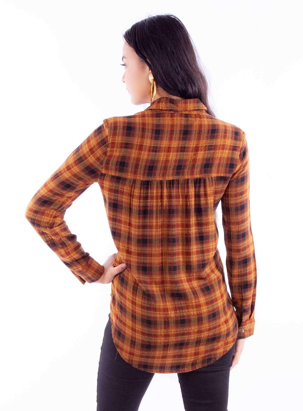 Scully Leather Honey Creek Ladies Seersucker Plaid Shirt - Scully Leather - Flyclothing LLC