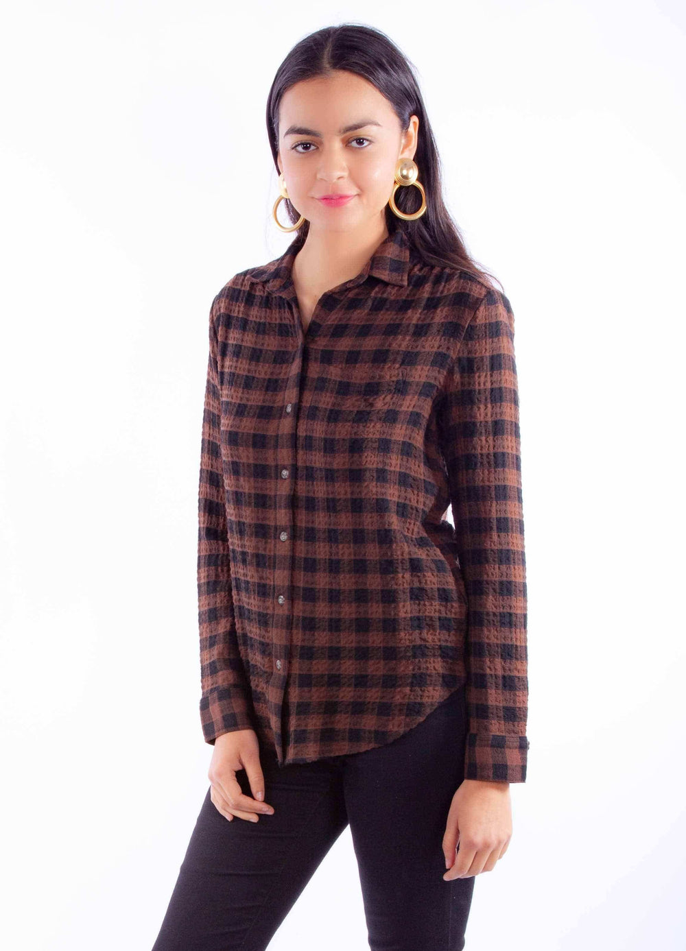 Scully Leather Honey Creek Ladies Plaid Button Up Top - Scully Leather - Flyclothing LLC