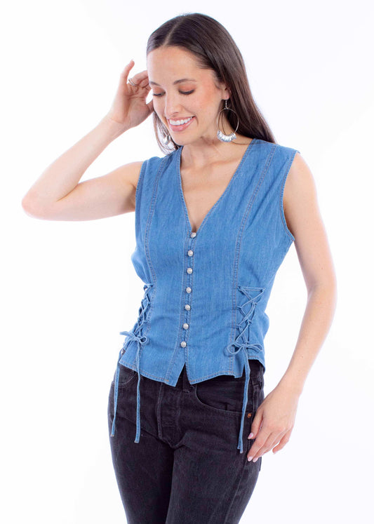 Scully Leather Honey Creek Vest With Side Lace Up - Scully Leather - Flyclothing LLC