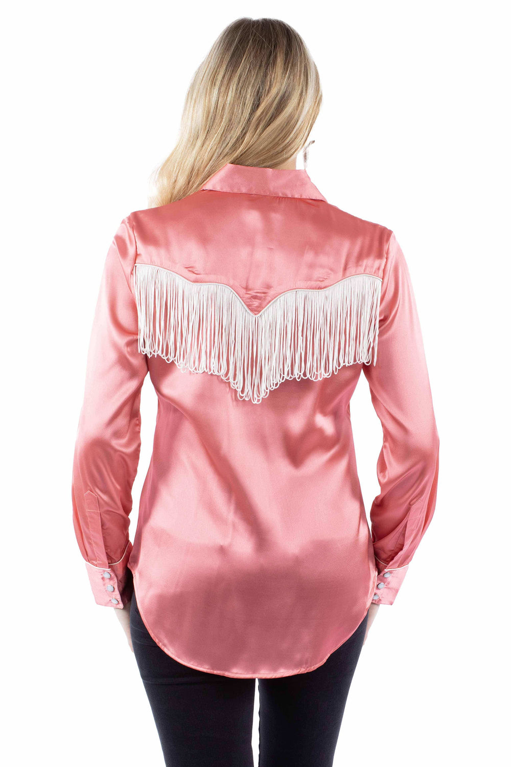 Scully Leather Honey Creek Solid Blouse With Piping/Fringe - Scully Leather - Flyclothing LLC