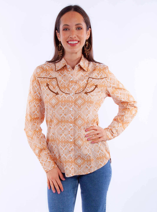 Honey creek ginger western blouse - Scully Leather - Flyclothing LLC