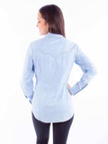 Honey creek light blue lady western top - Scully Leather - Flyclothing LLC
