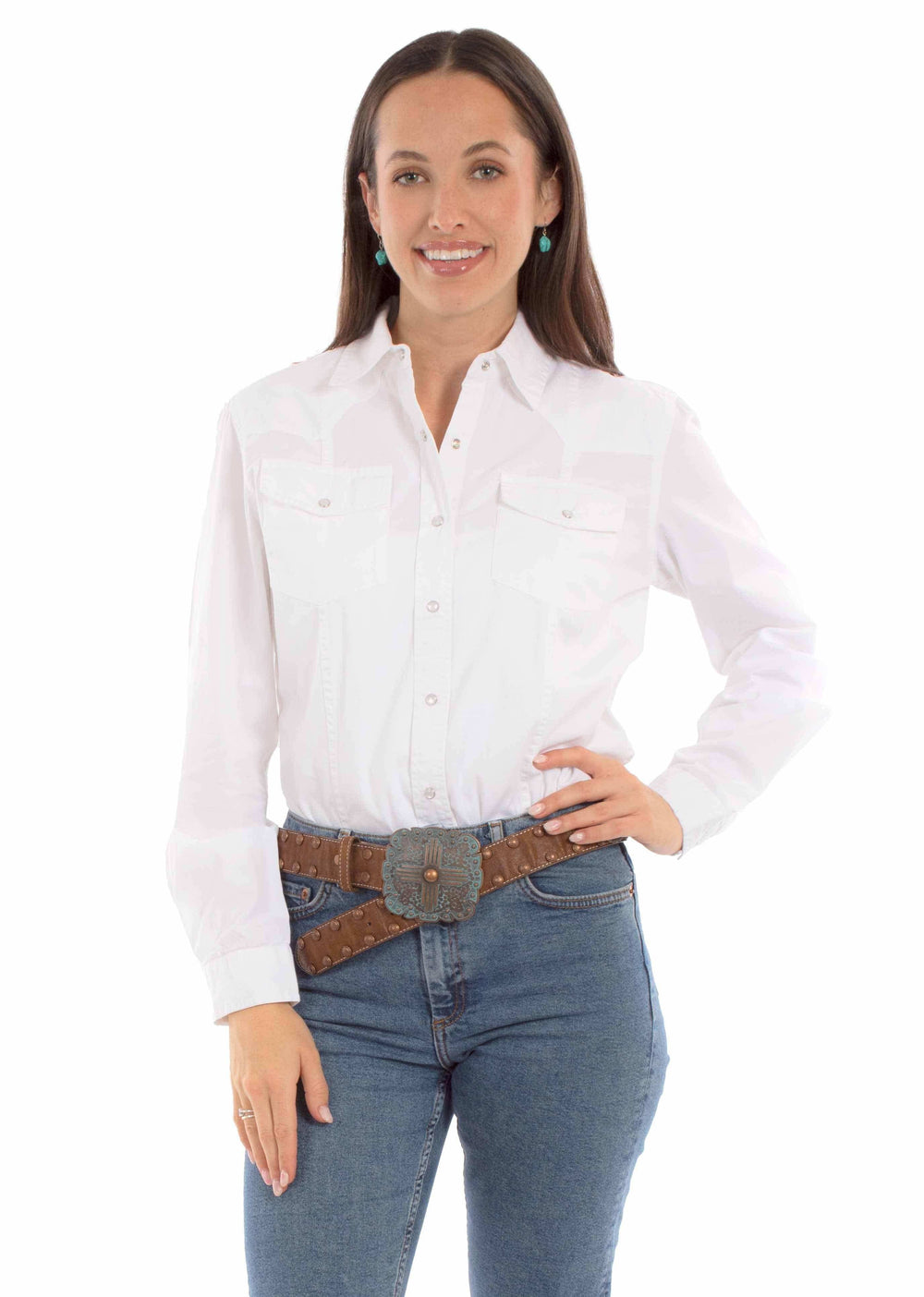 Honey creek white lady western top - Scully Leather - Flyclothing LLC