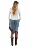 Scully Leather Blue Fringe Trim Skirt - Scully Leather - Flyclothing LLC