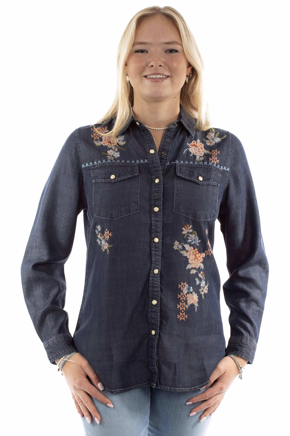 Scully Leather Honey Creek Emb. Tencel Top - Scully Leather - Flyclothing LLC