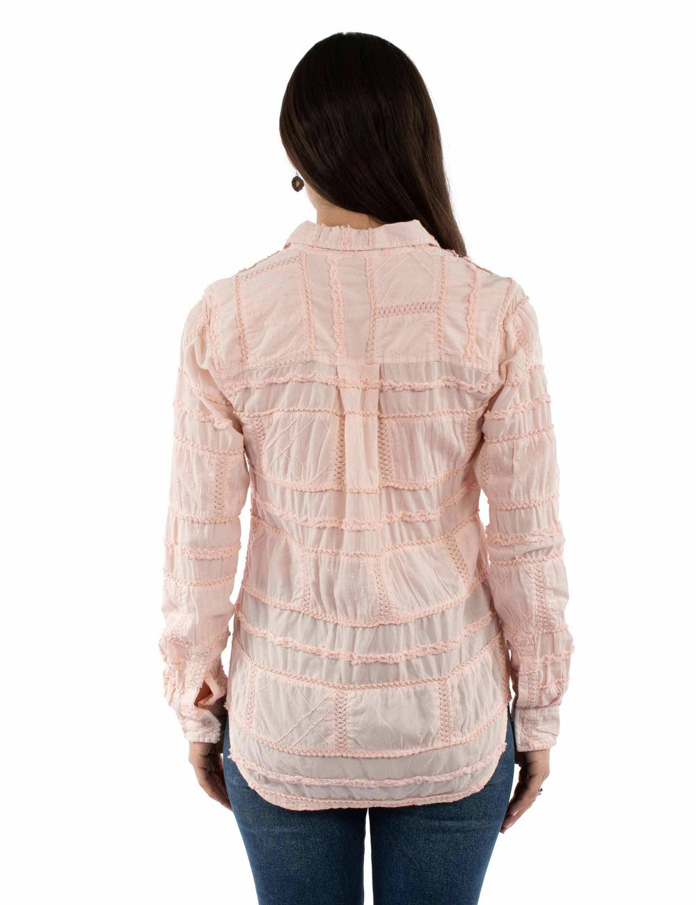 Honey Creek 100% cotton Rose Patchwork blouse - Scully Leather - Flyclothing LLC