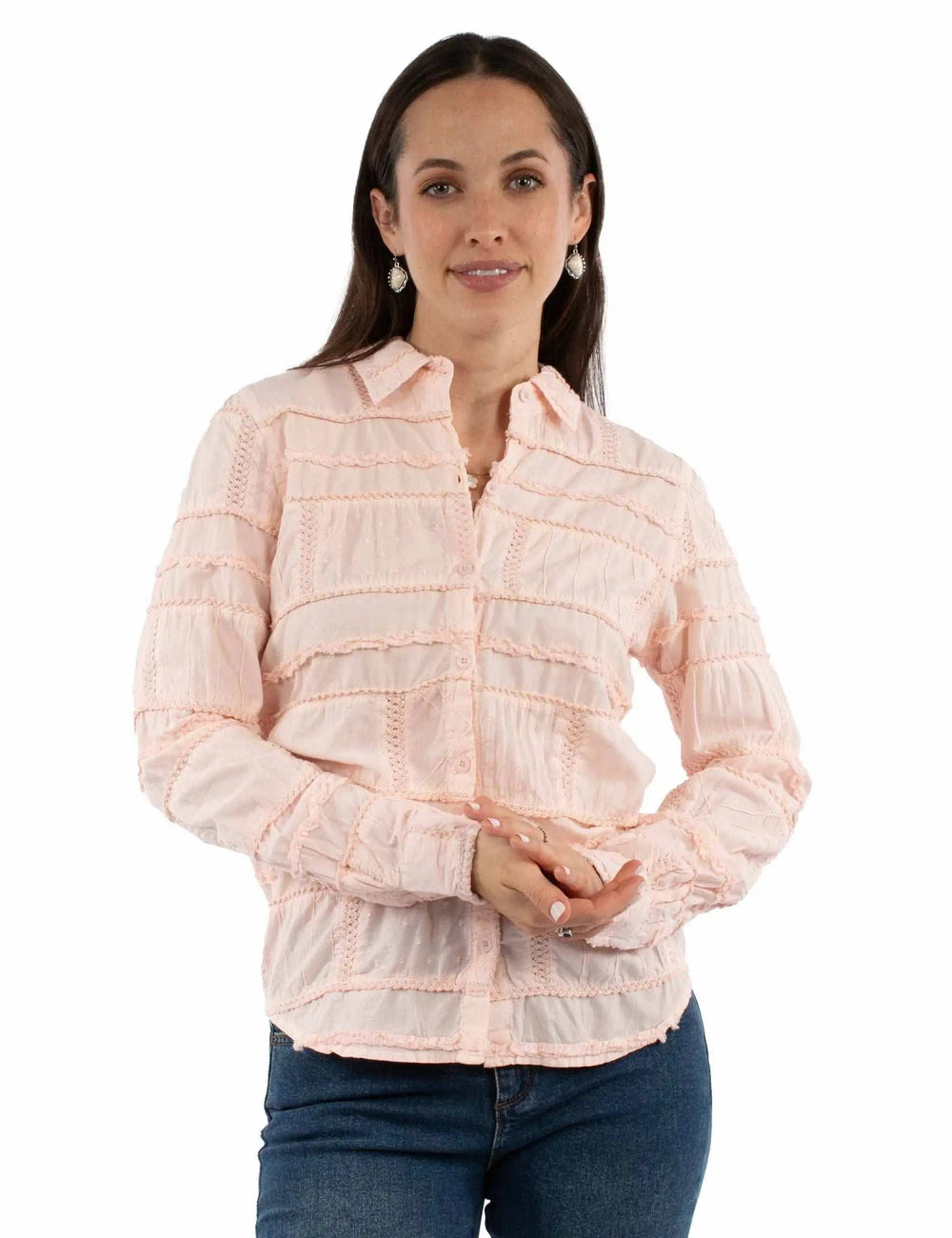 Honey Creek 100% cotton Rose Patchwork blouse - Scully Leather - Flyclothing LLC