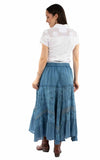 honey creek blue 100% rayon rose print rayon skirt - Scully Leather - Flyclothing LLC