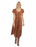 Scully Leather Rust Capsleeve Printed Lace Front Dress - Scully Leather - Flyclothing LLC